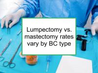 Lumpectomy/ mastectomy rates vary by BC type