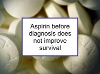 Aspirin bef diagnosis does not incr survival