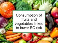 Consumption of fruits and vegetables linked to lower BC risk