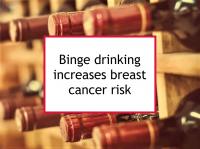 Binge drinking increases breast cancer risk