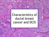 Characteristics of ductal breast cancer and DCIS